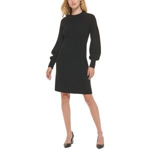 Calvin Klein Womens Petites Ribbed MIDI Sweaterdress Size PL